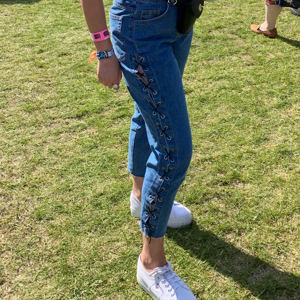 Lace up jeans from ASOS.